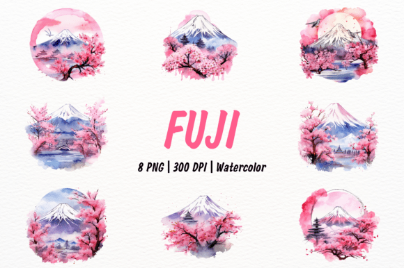 Download Japanese Fuji Sakura Mountain Clipart - Mountain clipart Collection