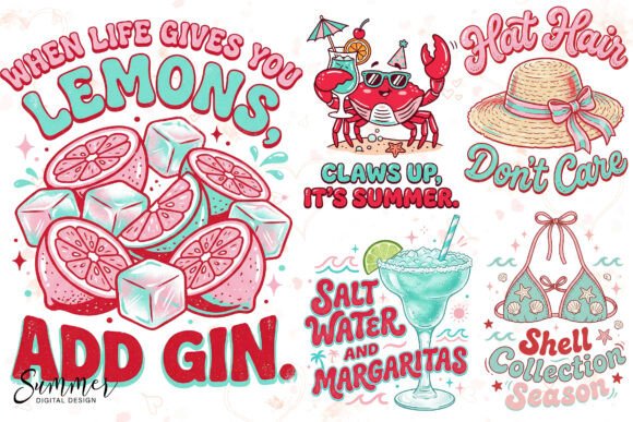Download Retro Beach Quotes Cherry Summer Bundle - Retro beach Collection
