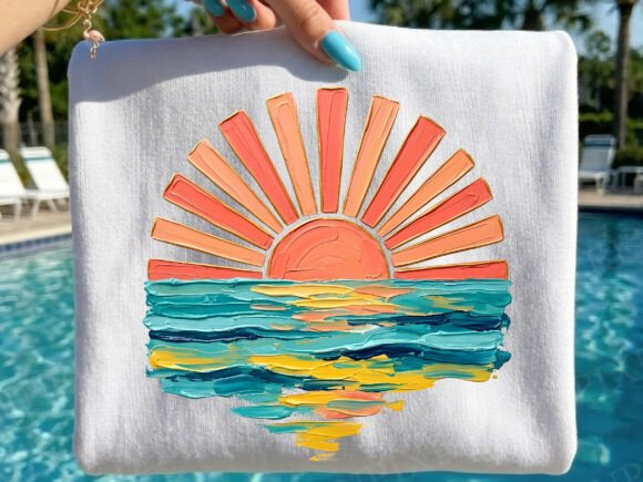 Download Boho Sunset Png, Retro Beach Sunset PNG - Retro beach Collection