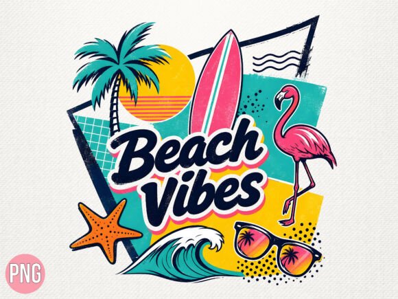 Download Retro Beach Vibes Summer PNG T-Shirt - Retro beach Collection