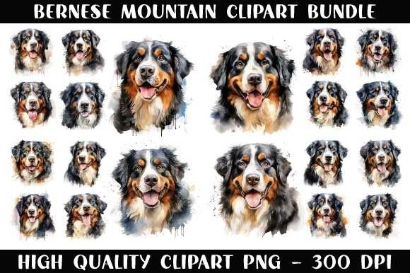 Download Bernese Mountain Clipart Bundle - Mountain clipart Collection