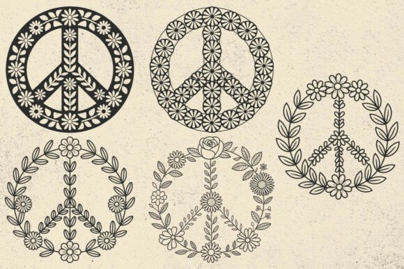 Download Flower Peace Sign SVG for Cricut - Peace sign svg Collection